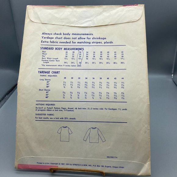 UNCUT Vintage Sewing PATTERN Stretch and Sew 300 by Ann Person, Ladies 1974 Set - Picture 2 of 2